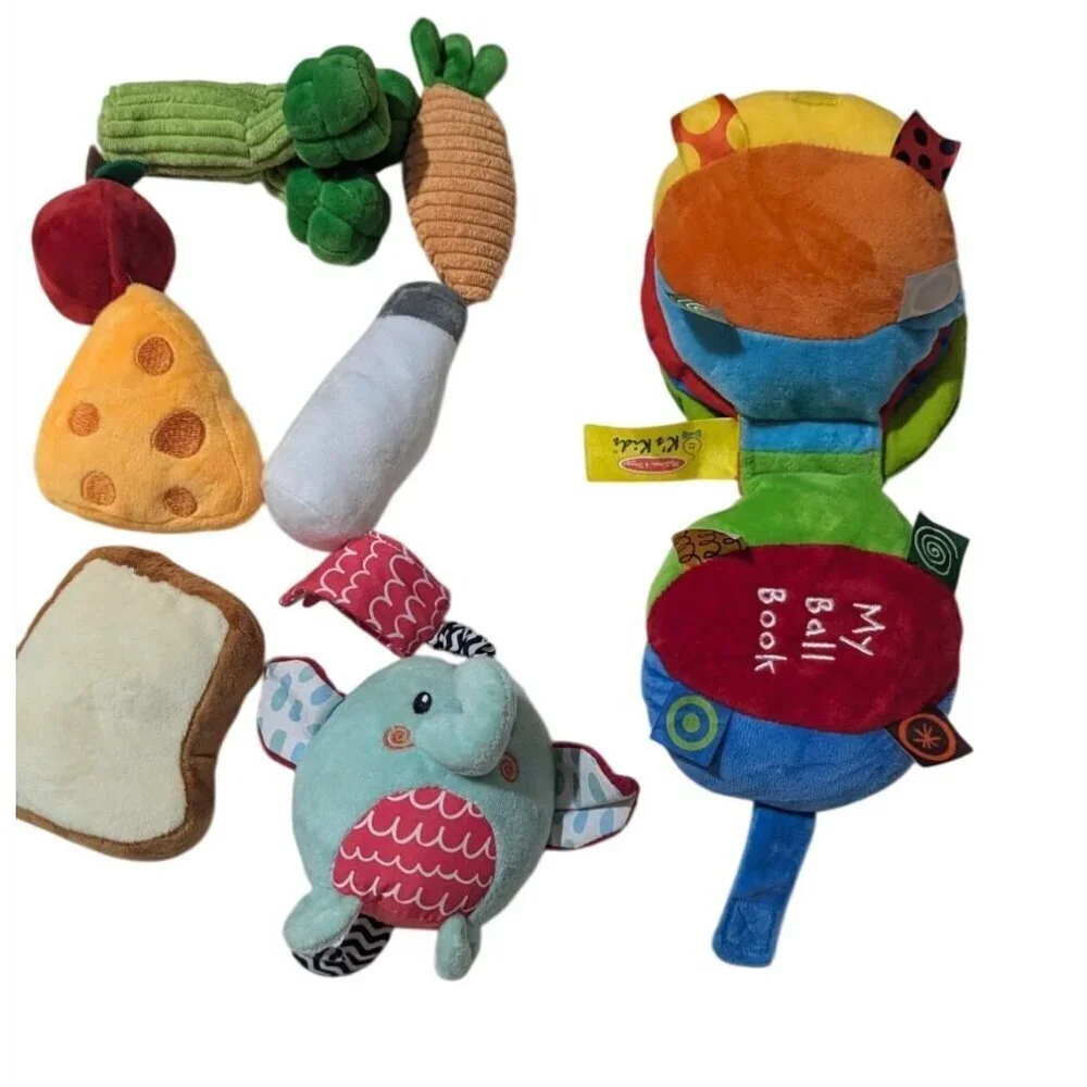 Baby Toy Set With‎ My Ball Book & Food-Shaped Soft Toys crinkle rattle